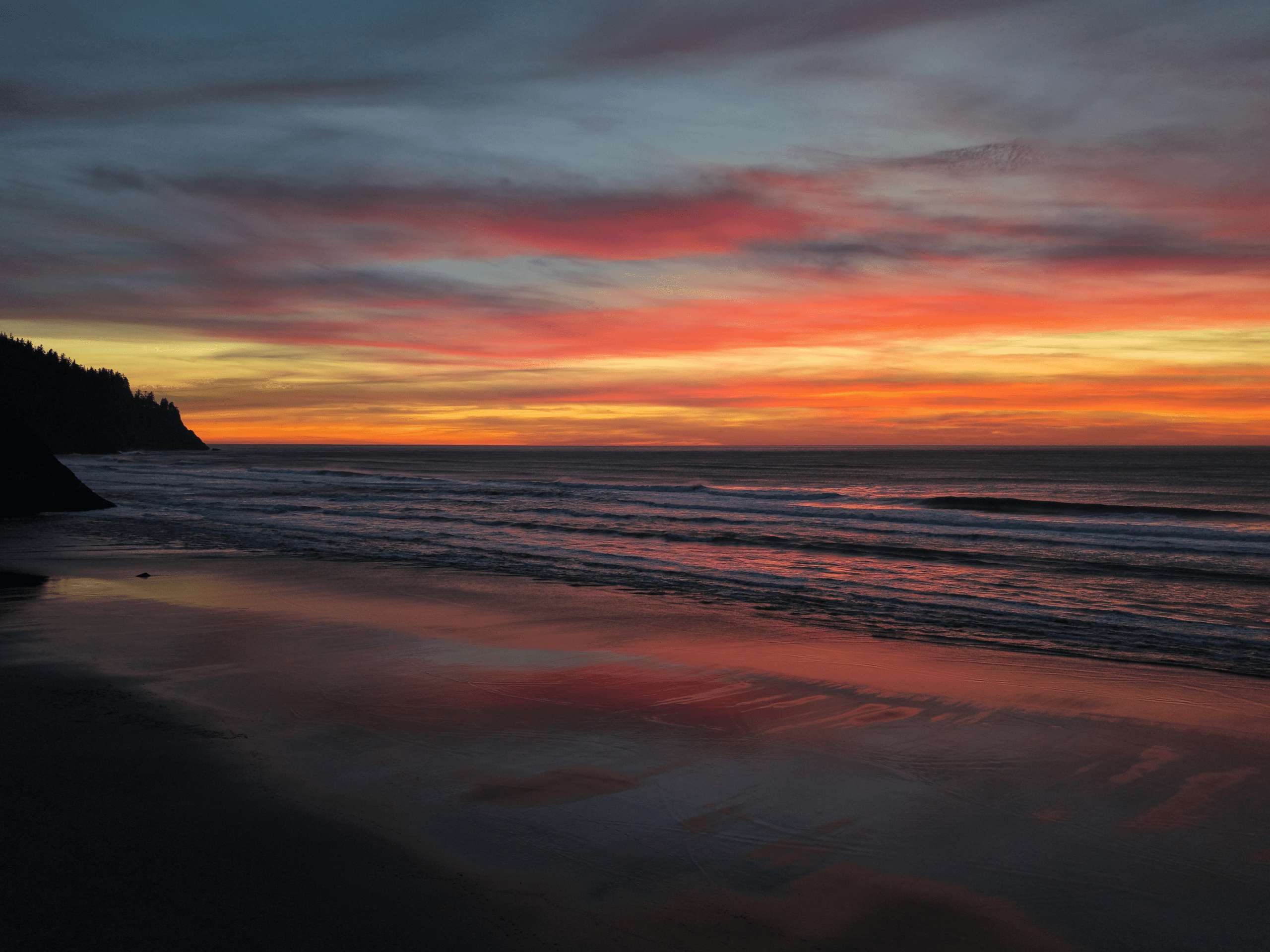 Serene coastal sunset scene