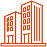 Simple illustration of two buildings