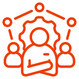 Connected individuals forming a network diagram