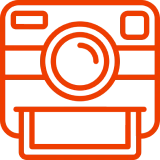 Simple red camera design on black